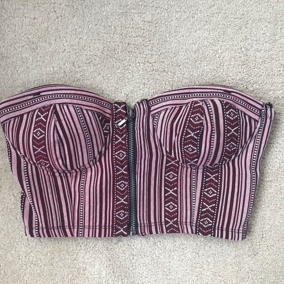 Cropped strapless top - Picture 1 of 5